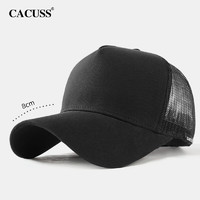 CACUSS 棒球帽子男夏季大头围鸭舌帽透气遮阳休闲太阳帽BQ230652黑色中号