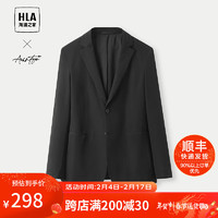 海澜之家（HLA）休闲西装男24轻商务时尚系列通勤外套男春季 黑色01 180/96A 69~74kg