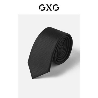 GXG领带男简约百撘商务箭头型纯色条纹衬衫西装正装铁路男士领带 黑色 均码