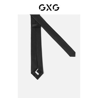 GXG领带男简约百撘商务箭头型纯色条纹衬衫西装正装铁路男士领带 黑色 均码