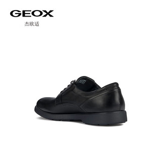 GEOX杰欧适男鞋早春经典款通勤正装皮鞋WALK PLEASURE U35EFA 黑色C9999 41
