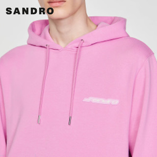 SANDRO2024早春男装多巴胺粉色抽绳连帽针织卫衣SHPSW00636 60/粉色 S