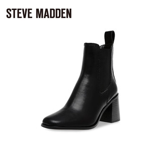 史蒂夫·马登 STEVE MADDEN/思美登2023秋冬新款粗跟尖头时尚切尔西靴女 ACHIEVER 黑色 36