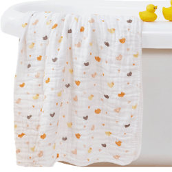 Purcotton 全棉时代 纱布婴儿浴巾宝宝新生儿童浴巾纯棉吸水洗澡包被盖毯裹巾