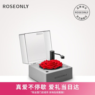 ROSEONLY 诺誓 玫瑰永生花礼盒 单朵版嫣红留声机 同城鲜花速递礼品 情人节礼物 生日礼物 送女友