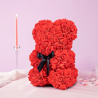 RoseBox 玫瑰盒子 PE玫瑰花熊干花束摆件三八妇女神节生日礼物纪念日送女朋友老婆