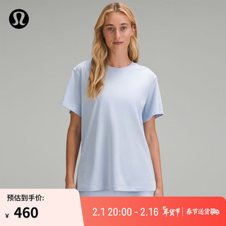 lululemon 丨All Yours 女士 T 恤 *棉 透气 LW3FU1S 短袖 蓝亚麻色