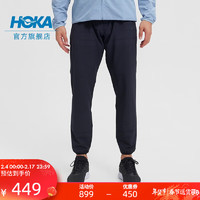 HOKA ONE ONE 男款春季热身长裤休闲舒适轻量百搭运动裤 黑色（尺码偏大） M