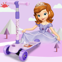 Disney 迪士尼 儿童滑板车滑步车1-3-5岁无脚踏单车加宽闪光防翻滑板车紫苏菲亚