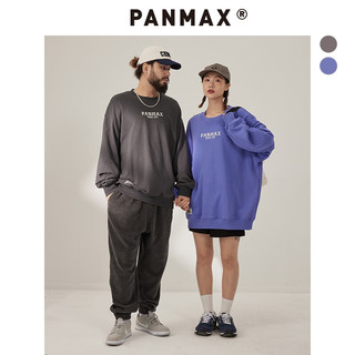 潘·麦克斯（PANMAX）PANMAX大码男装重磅宽松圆领套头卫衣美式上衣春秋潮PBCF-WY0807 深灰色 M