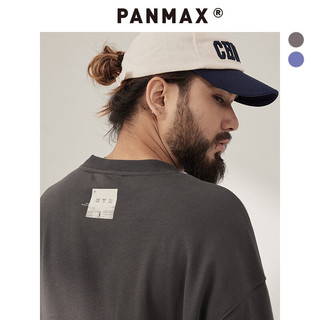 潘·麦克斯（PANMAX）PANMAX大码男装重磅宽松圆领套头卫衣美式上衣春秋潮PBCF-WY0807 深灰色 M