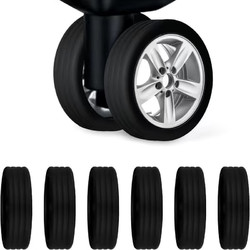 SUKESI 行李箱轮子硅胶套减震降噪旅行箱滚轮拉杆箱保护套万向轮轮套配件 黑色 4个装