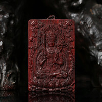 今夕印度小叶紫檀十二生肖本命佛平安无事牌佛牌吊坠车挂饰把件男