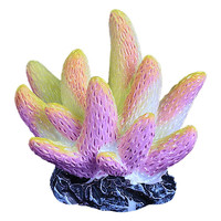 小鱼缸装饰小摆件仿真珊瑚树小型水族箱造景假珊瑚礁石创意布景 删瑚07-黄紫 均码