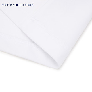 TOMMY HILFIGER 童装男简约刺绣圆领纯色打底长袖T恤TH2342001 白色001 6/120cm