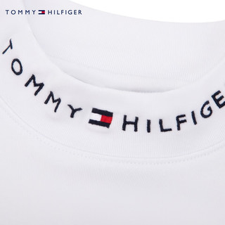 TOMMY HILFIGER 童装男简约刺绣圆领纯色打底长袖T恤TH2342001 白色001 6/120cm