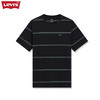 Levi's 李维斯 24春季男士短袖T恤百搭条纹纯棉舒适 黑色 L