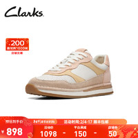 Clarks其乐工艺系列托尔休闲跑鞋时尚运动鞋休闲德训鞋男 杏色/白色 261700354(女鞋) 37