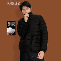 Markless 羽绒服男冬季90鹅绒保暖外套男士轻薄上衣YRB3305M黑色XL