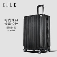 ELLE 她 行李箱时尚拉杆箱女士旅行箱万向轮男女登机箱商务密码箱 黑色 28英寸需托运