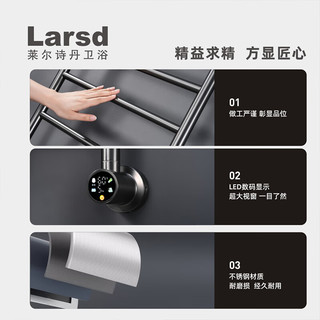 莱尔诗丹（Larsd）电热毛巾架 加热家用浴室卫生间打孔毛巾架智能烘干架置物架 经典拉丝款LDM3506L