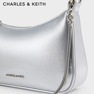 CHARLES & KEITH CHARLES&KEITH24春季拉链式单肩腋下包小方包女CK2-80151362-A Silver银色 S