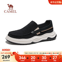 骆驼（CAMEL）帆布鞋男2024春季透气耐磨轻便舒适休闲鞋 G14S391175 黑色 38