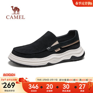 骆驼（CAMEL）帆布鞋男2024春季透气耐磨轻便舒适休闲鞋 G14S391175 黑色 38