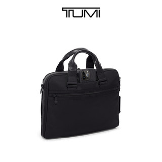 TUMI 途明 Alpha Bravo系列男士手提弹道尼龙电脑包公文包 黑色/0232748D 中包 14英寸