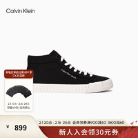 Calvin Klein Jeans24春夏男士简约撞色字母中帮运动休闲帆布鞋YM00978 0GM-太空黑 42