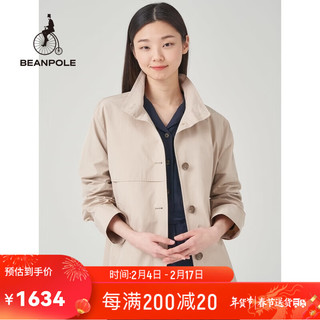 beanpole滨波 春夏女士米色英伦风休闲A字短款风衣 米色 170/92A