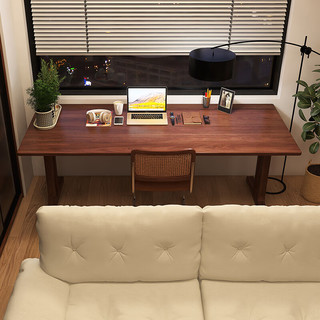 良工黑胡桃书桌实木办公桌去客厅化大长桌子工作台办公桌餐桌 1.8米长桌