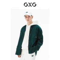 GXG 男装 商场同款墨绿色翻领长袖衬衫 22年秋季 墨绿色 170/M