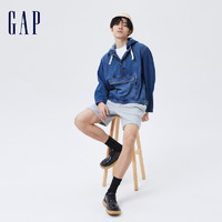 Gap 盖璞 男装棉麻套头连帽牛仔外套 845034秋季美式夹克