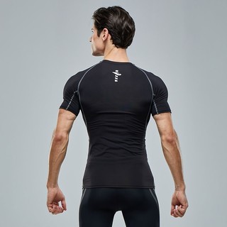 浩沙（hosa）服男速干短袖跑步t恤紧身上衣篮球训练运动短袖 黑色 XL（高175-185cm重75-85KG）
