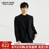 利郎轻时尚男装秋季西服男色纺拉毛西装外套Q3QDX08 黑 170