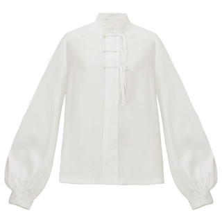 十三余小豆蔻儿新中式马面裙搭配款上衣黑白衬衫 衬衫(白色)  M