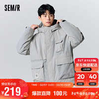 森马（Semir）棉服男日常简约工装风潮流舒适温暖宽松外套109723112106 灰色调00322 M