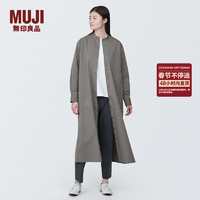 无印良品（MUJI）女式 不易褶皱 立领 长袖连衣裙 秋季女装裙子 长裙 BC2IMC4S 灰色 XS（150/76A）