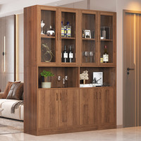 首升酒柜隔断柜现代简约红酒柜展示柜家用酒架陈列烟柜落地靠墙储物柜 【八门两格】大杉胡桃色120cm