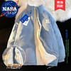 NASA LEAP双面穿羊羔绒棉服男冬季加厚外套棉袄羽棉衣绒服男士衣服 雾霾蓝 L（130-150斤）