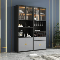 斯凡洛 现代简约靠墙酒柜餐边柜一体北欧客厅家用落地玻璃门酒柜隔断柜 A+C酒柜【带灯】