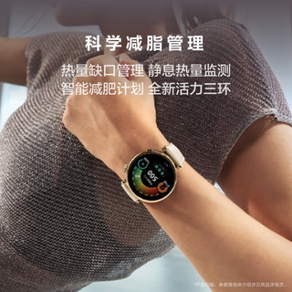 HUAWEI 华为 WATCH GT4（46mm）山茶棕棕色真皮+活力红陶瓷钉扣表带