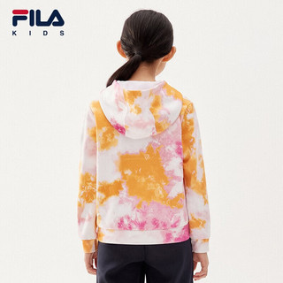 FILA 斐乐童装儿童连帽卫衣冬季新款女大童休闲上衣潮 满印一-ZA 1