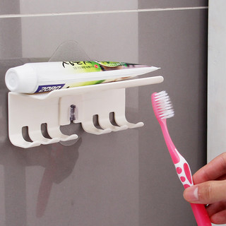 欧润哲牙刷置物架免打孔牙刷壁挂式漱口杯卫生间置物架牙杯无痕贴牙刷架 无痕贴牙刷架