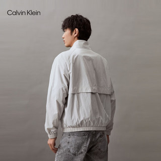 Calvin Klein Jeans24春夏男士户外休闲简约刺绣立领夹克外套J325905 PC8-银河灰 XL