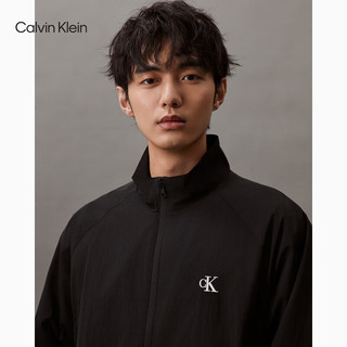 Calvin Klein Jeans24春夏男士户外休闲简约刺绣立领夹克外套J325905 BEH-太空黑 L