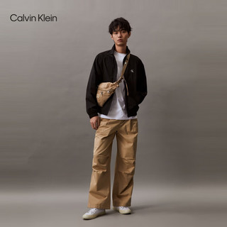 Calvin Klein Jeans24春夏男士户外休闲简约刺绣立领夹克外套J325905 BEH-太空黑 L