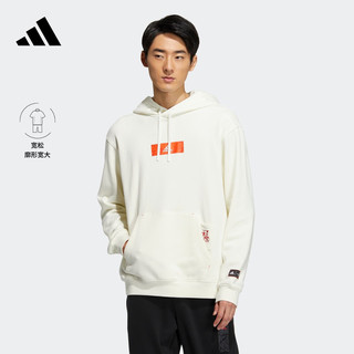 adidas 阿迪达斯 官方轻运动男装休闲舒适宽松连帽卫衣套头衫 汉玉白 A/L