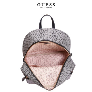 GUESS24年春女士经典logo拉链多口袋大容量双肩背包-SG911830 MOC-棕色 ONE